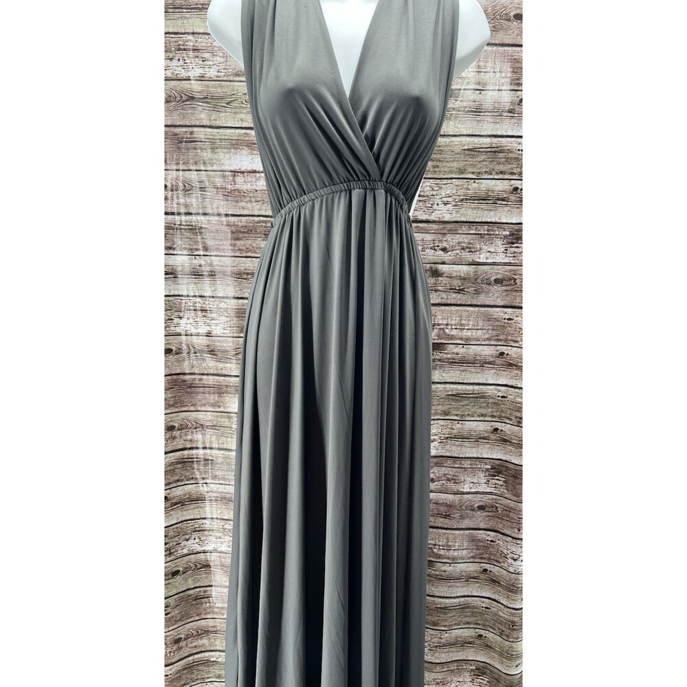 Clothink Convertible Maxi Floor-Length Gray Cocktail Dress Women's Size Large